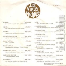 [Pochette de Tu n’es plus l - srie Les Vieux Machins (Dick RIVERS) - verso]