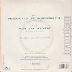 [Pochette de Pendant que les champs brlent (NIAGARA) - verso]