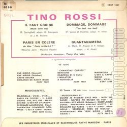 [Pochette de Paris en colre (Tino ROSSI) - verso]