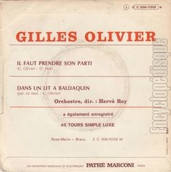 [Pochette de Il faut prendre son parti (Gilles OLIVIER) - verso]