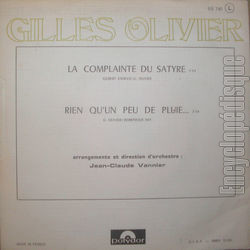 [Pochette de La complainte du satyre (Gilles OLIVIER) - verso]