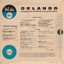 [Pochette de T’embrasser t’embrasser (ORLANDO) - verso]