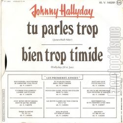 [Pochette de Tu parles trop (Johnny HALLYDAY) - verso]