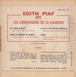 [Pochette de Les 3 cloches (dith PIAF et les COMPAGNONS DE LA CHANSON) - verso]