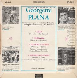 [Pochette de Zaza (Georgette PLANA) - verso]