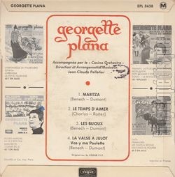 [Pochette de Maritza (Georgette PLANA) - verso]