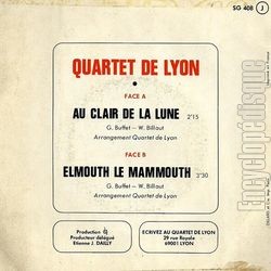 [Pochette de Elmouth le mammouth (Le QUARTET DE LYON) - verso]