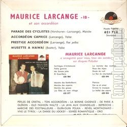 [Pochette de parade des cyclistes (Maurice LARCANGE) - verso]