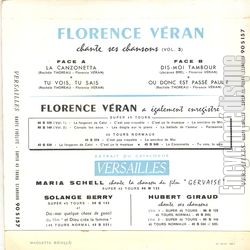 [Pochette de La canzonetta (Florence VRAN) - verso]