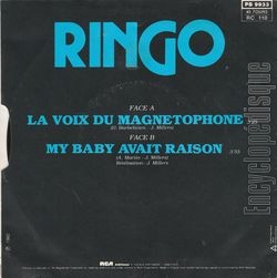 [Pochette de La voix du magntophone (RINGO) - verso]