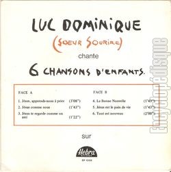 [Pochette de 6 chansons d’enfants (Luc DOMINIQUE) - verso]