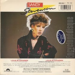 [Pochette de Love is danger (Sandy STEVENSON) - verso]