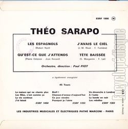 [Pochette de Les espagnols (Tho SARAPO) - verso]