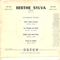 [Pochette de Mon vieux pataud (Berthe SYLVA) - verso]