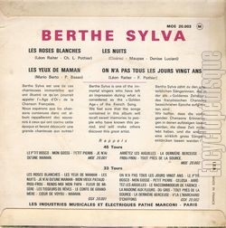 [Pochette de Les roses blanches (Berthe SYLVA) - verso]