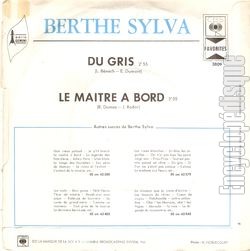 [Pochette de Du gris (Berthe SYLVA) - verso]