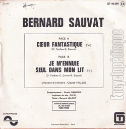 [Pochette de Cœur fantastique (Bernard SAUVAT) - verso]