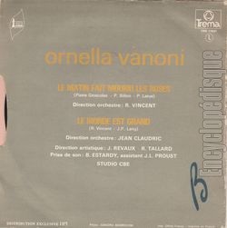 [Pochette de Le matin fait mourir les roses (Ornella VANONI) - verso]