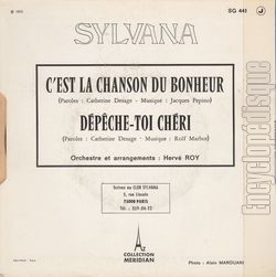 [Pochette de C’est la chanson du bonheur (SYLVANA) - verso]