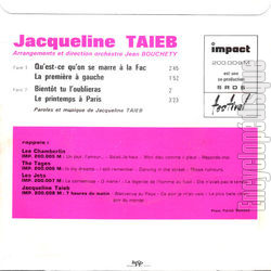 [Pochette de Qu’est-ce qu’on se marre  la fac (Jacqueline TAIEB) - verso]