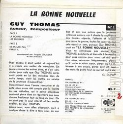 [Pochette de La bonne nouvelle (Guy THOMAS) - verso]