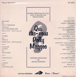 [Pochette de Qui tes-vous Polly Maggoo ? (B.O.F.  Films ) - verso]