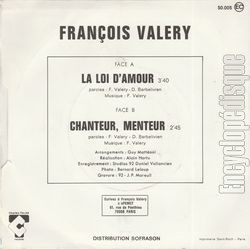 [Pochette de La loi d’amour (Franois VALRY) - verso]