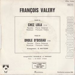 [Pochette de Chez Lola (Franois VALRY) - verso]