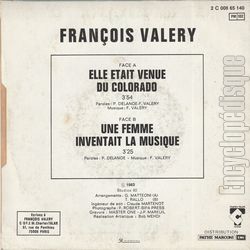 [Pochette de Elle tait venue du Colorado (Franois VALRY) - verso]