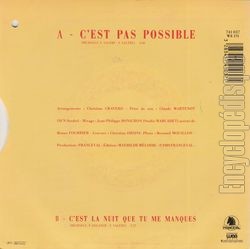 [Pochette de C’est pas possible (Franois VALRY) - verso]