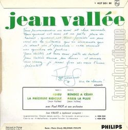 [Pochette de Adieu (Jean VALLE) - verso]