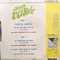 [Pochette de Arrtez, arrtez (Jean VALLE) - verso]