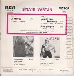 [Pochette de La Maritza (Sylvie VARTAN) - verso]