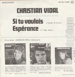 [Pochette de Si tu voulais (Christian VIDAL) - verso]