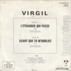 [Pochette de L’tranger qui passe (VIRGIL) - verso]