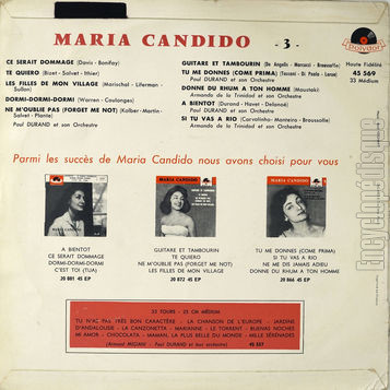 [Pochette de Ce serait dommage, Te quiero,  bientt… - 3 (Maria CANDIDO) - verso]