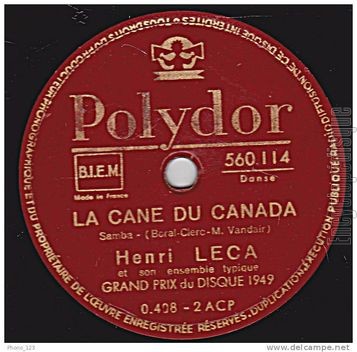 [Pochette de Bolro / La cane au Canada (Henry LECA) - verso]