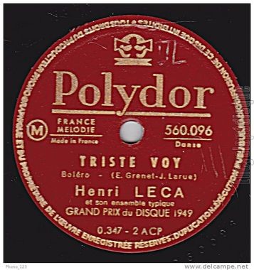 [Pochette de Copacabana / Triste voyage (Henry LECA)]