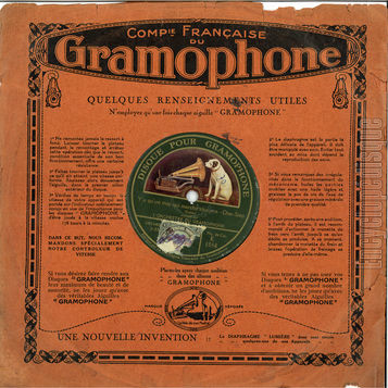 [Pochette de L’orchestre du gramophone -  Y’a un truc qui marchera toujours / La vipre  (Gramophone K) - verso]