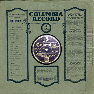 [Pochette de The Bistrouille Amateurs Dance Orchestra -  Dixie Melody / Autumn winds  (Columbia DF) - verso]