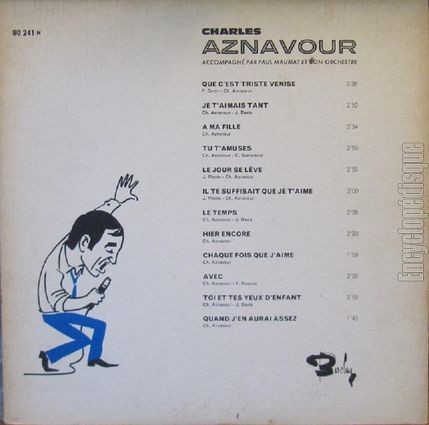 [Pochette de Que c’est triste Venise, Le temps, Avec… (Charles AZNAVOUR) - verso]