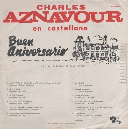 [Pochette de Buen aniversario (Charles AZNAVOUR) - verso]