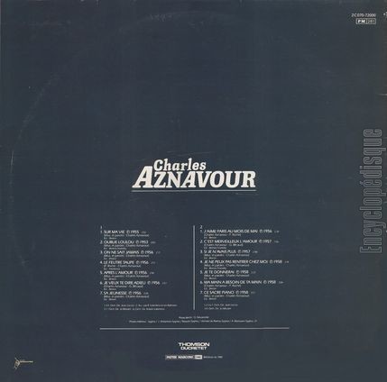 [Pochette de Disque d’or (Charles AZNAVOUR) - verso]