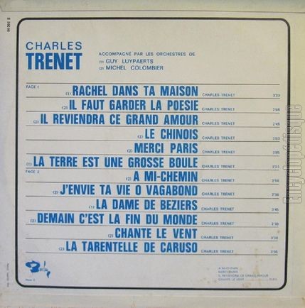 [Pochette de Charles Trenet (Charles TRENET) - verso]