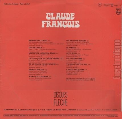 [Pochette de Menteur ou cruel, Le pantin, Petit Jsus… (Claude FRANOIS) - verso]