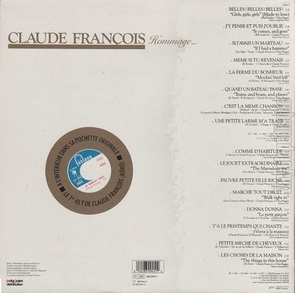 [Pochette de Hommage… (Claude FRANOIS) - verso]