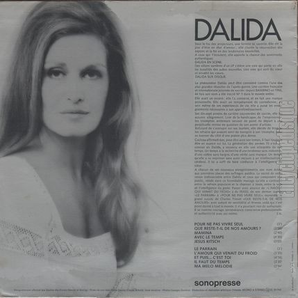 [Pochette de Le parrain (DALIDA) - verso]