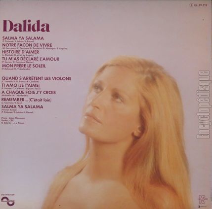 [Pochette de Salma ya salama (DALIDA) - verso]