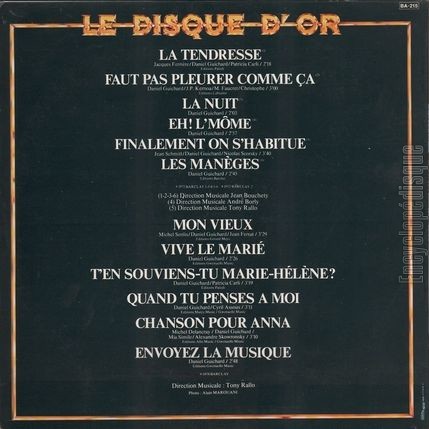 [Pochette de Le disque d’Or (Daniel GUICHARD) - verso]