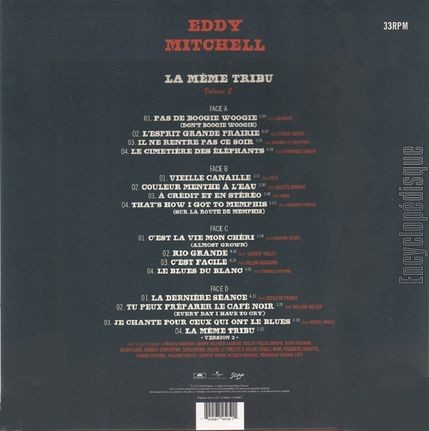 [Pochette de La mme tribu - Volume 2 (Eddy MITCHELL) - verso]